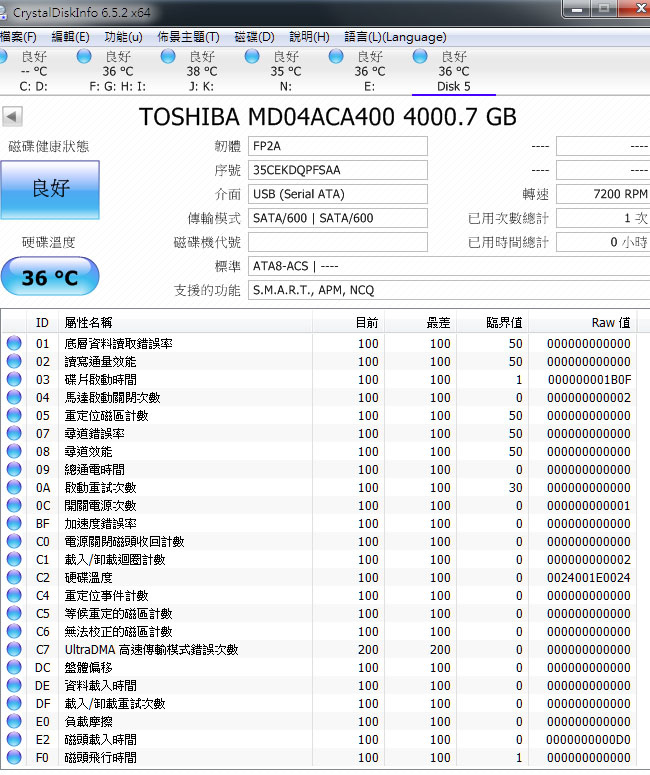 Toshiba MD04ACA400 4Tb