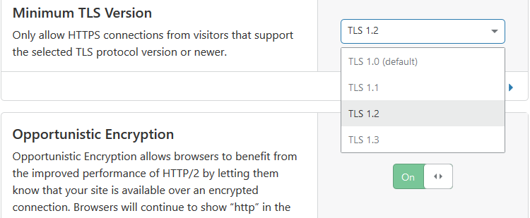 cloudflare TLS support